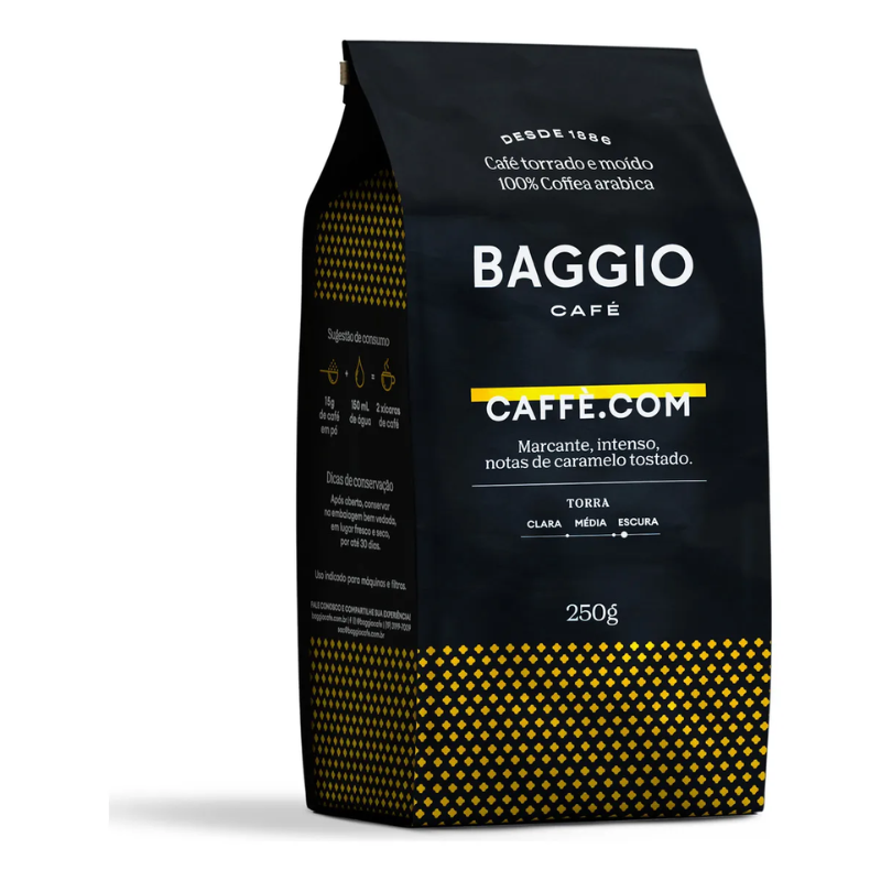 Kit 4 Café Torrado e Moído Baggio Premium Pacote 250g Total 1kg - Imagem 4